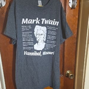 Gildan Gray Short Sleeve Tee with Mark Twain Design
